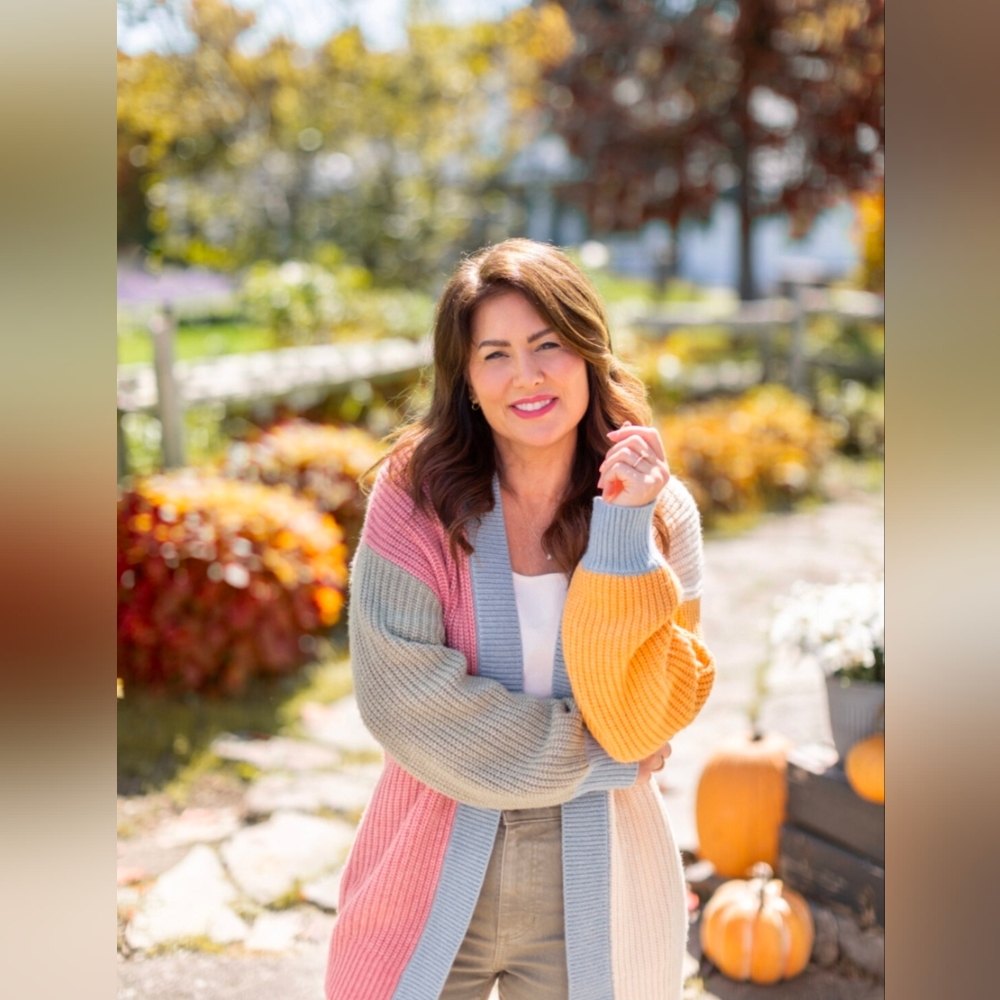 JOE FRESH X JILLIAN HARRIS Cozy Chroma Blocking Cardigan